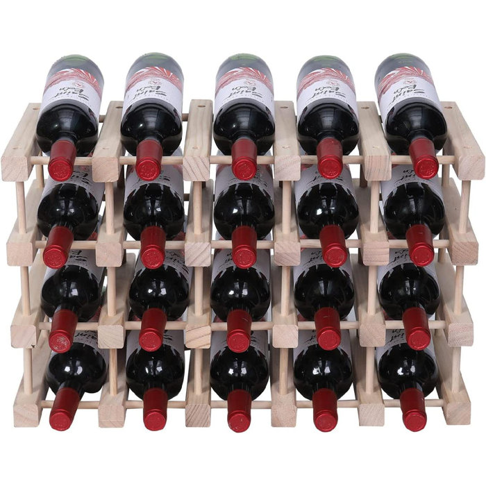 Prep & Savour Boldman 20 Bottle Solid Wood Tabletop Wine Bottle Rack in Light Brown Wayfair